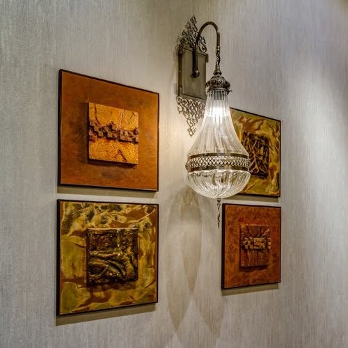 White Lasercut Glass Wall Lamp