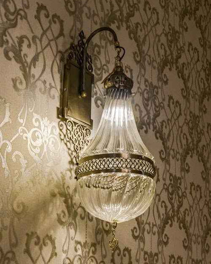 White Lasercut Glass Wall Lamp