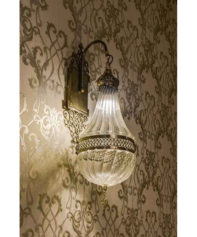 White Lasercut Glass Wall Lamp
