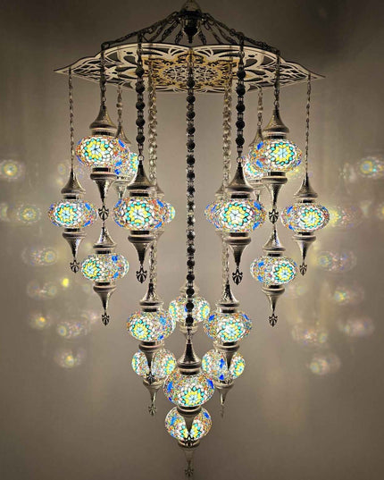 Lasercut Mosaic Glass Chandelier