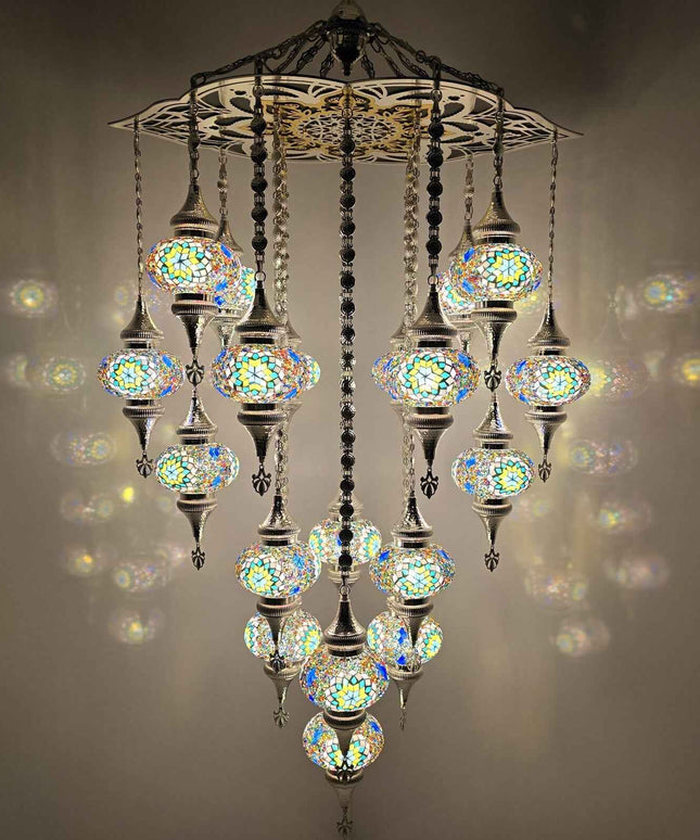 Lasercut Mosaic Glass Chandelier