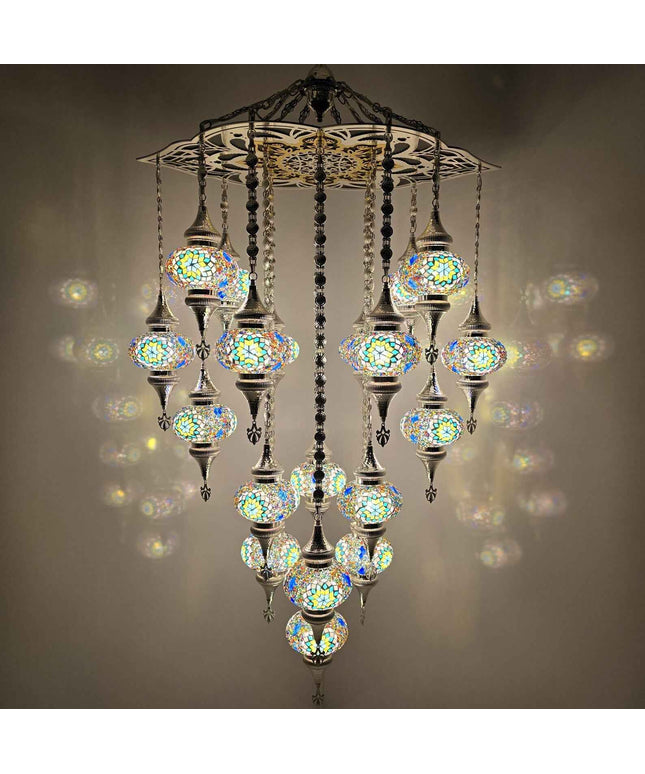 Lasercut Mosaic Glass Chandelier