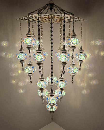 Lasercut Mosaic Glass Chandelier