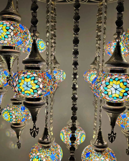 Lasercut Mosaic Glass Chandelier