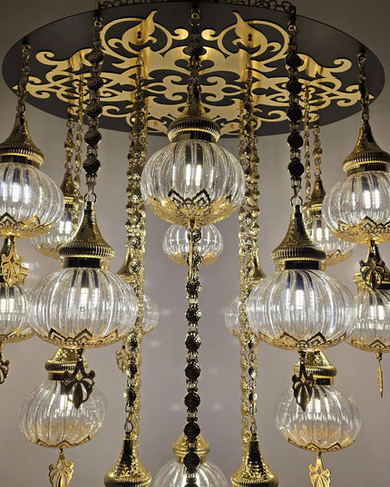 Blown Glass White Chandelier