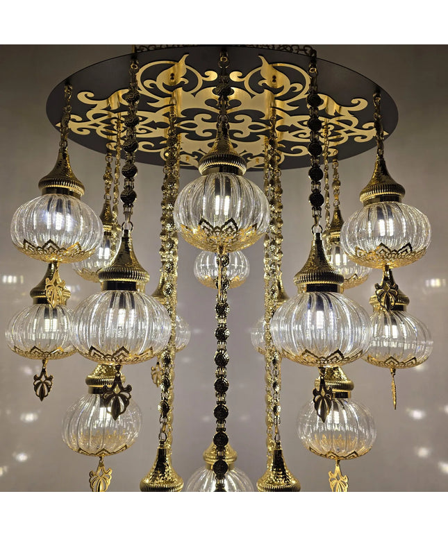 Blown Glass White Chandelier
