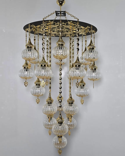 Blown Glass White Chandelier
