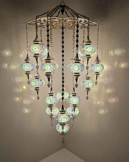 Lasercut Mosaic Glass Chandelier