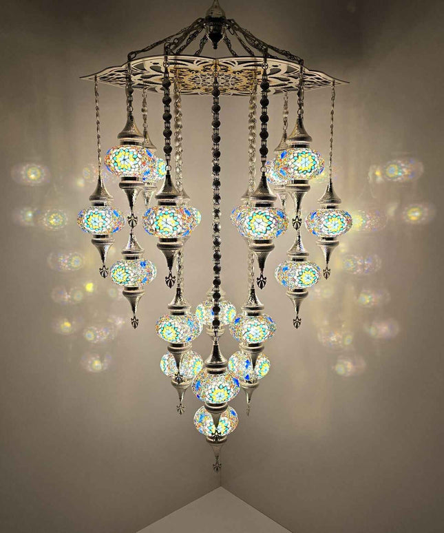 Lasercut Mosaic Glass Chandelier