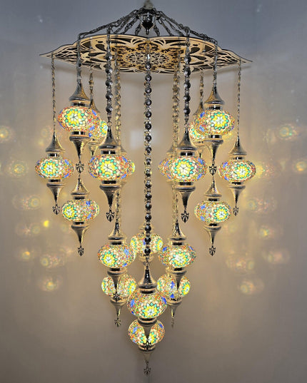 Lasercut Mosaic Glass Chandelier