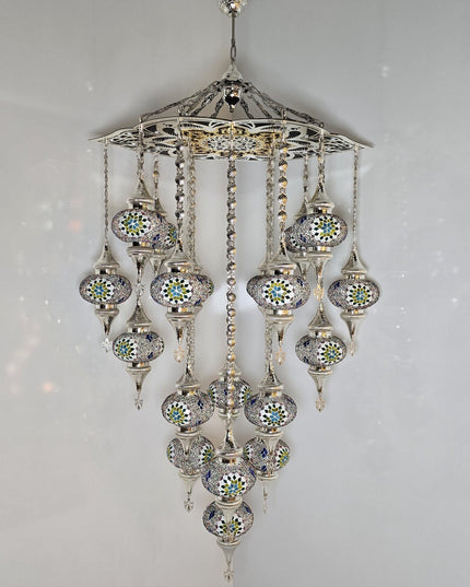 Lasercut Mosaic Glass Chandelier
