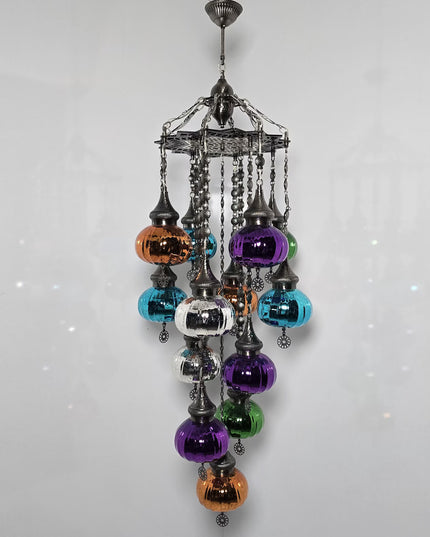 Multi Color Blown Glass Chandelier