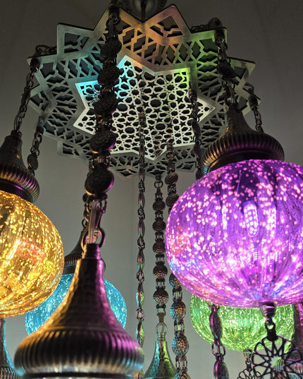 Multi Color Blown Glass Chandelier