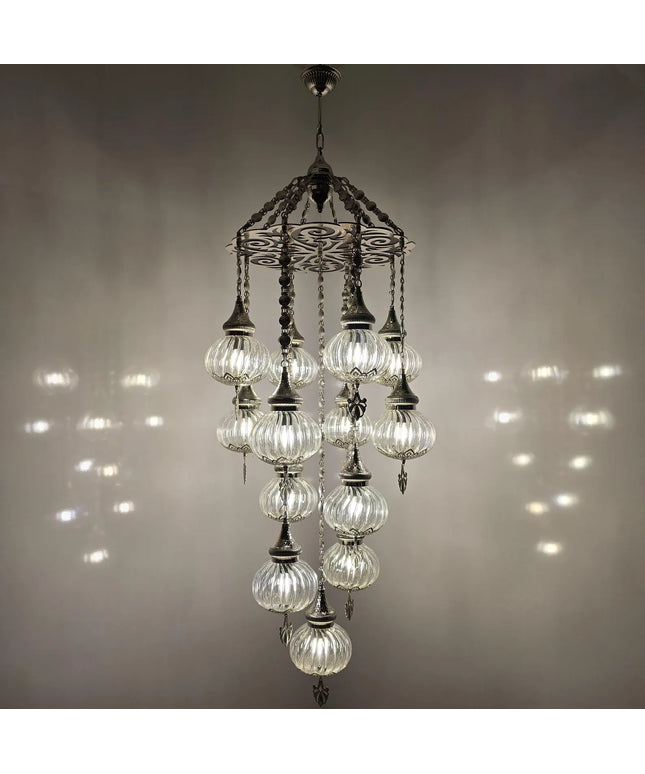 Blown Glass White Chandelier