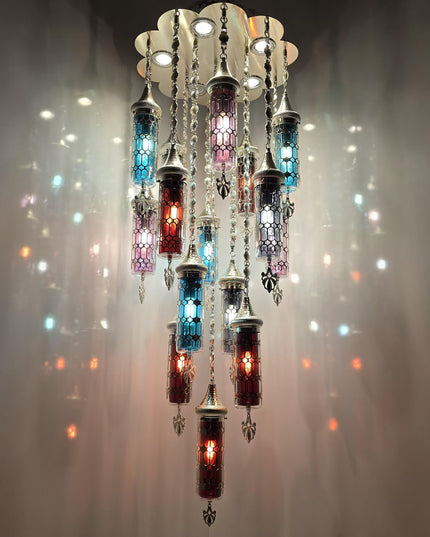 Blown Glass Multicolor Chandelier