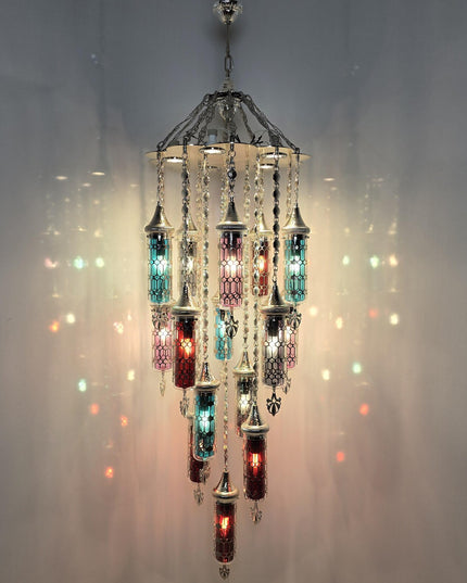 Blown Glass Multicolor Chandelier