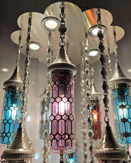 Blown Glass Multicolor Chandelier