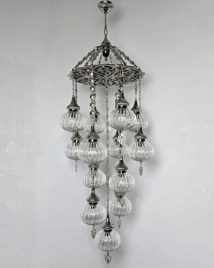 Blown Glass White Chandelier
