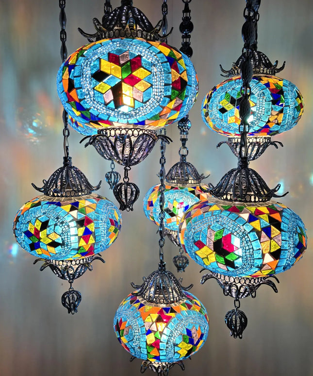 Mosaic Glass Chandelier
