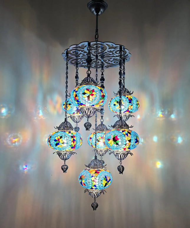Mosaic Glass Chandelier