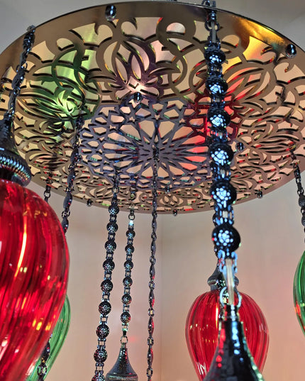 Multi Color Blown Glass Chandelier
