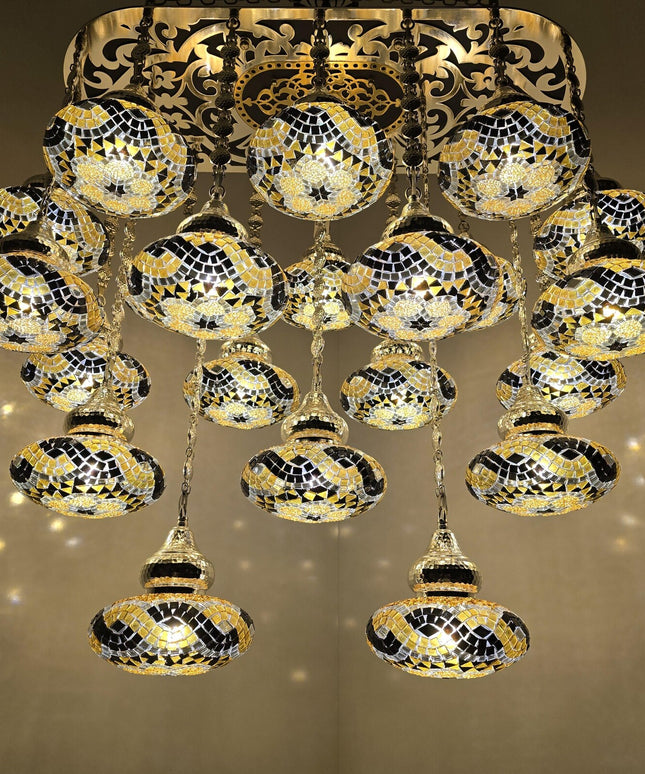 Lasercut Large Mosaic Chandelier