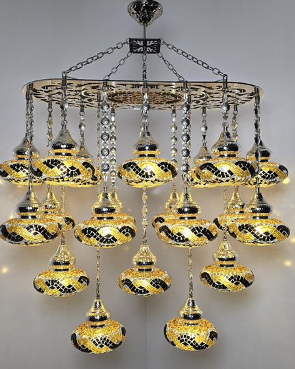 Lasercut Large Mosaic Chandelier