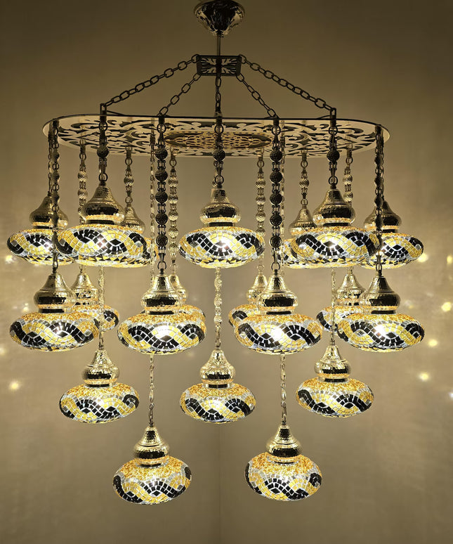 Lasercut Large Mosaic Chandelier