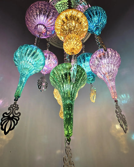 Multi Color Pyrex Glass Chandelier