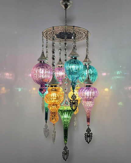 Multi Color Pyrex Glass Chandelier