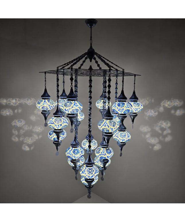 Mosaic Glass Large Chandelier