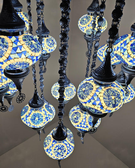 Mosaic Glass Large Chandelier