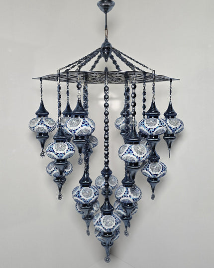 Mosaic Glass Large Chandelier