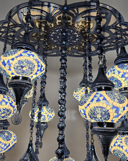 Mosaic Glass Large Chandelier