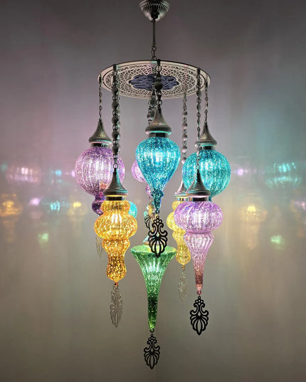 Multi Color Pyrex Glass Chandelier