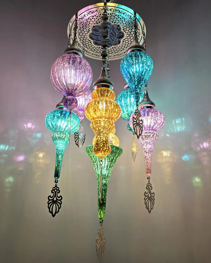 Multi Color Pyrex Glass Chandelier