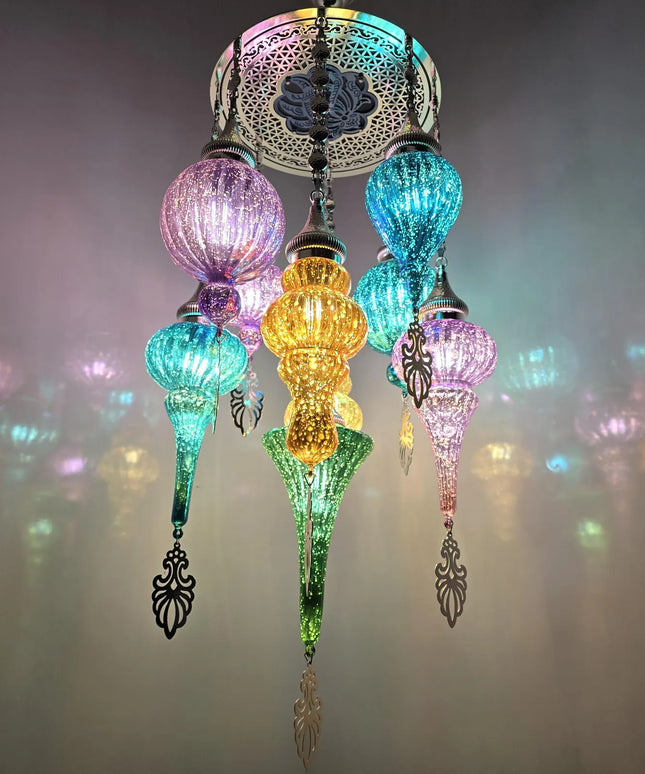 Multi Color Pyrex Glass Chandelier
