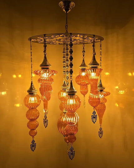 Red Pyrex Glass Chandelier