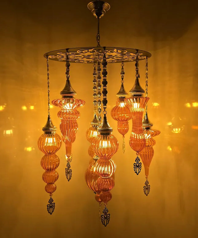 Red Pyrex Glass Chandelier