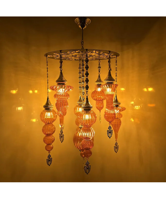 Red Pyrex Glass Chandelier