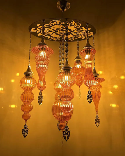 Red Pyrex Glass Chandelier