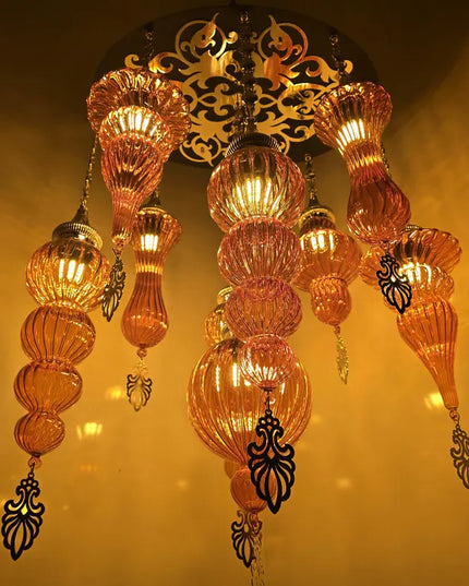 Red Pyrex Glass Chandelier