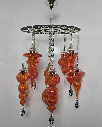Red Pyrex Glass Chandelier